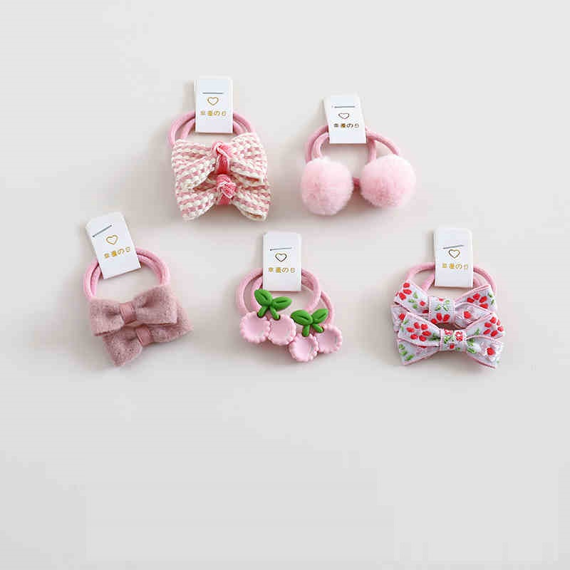 Bow Hair Ties, Set of 5