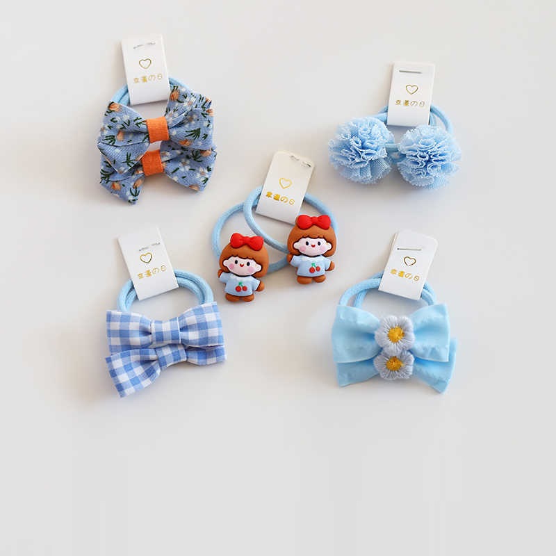 Bow Hair Ties, Set of 5