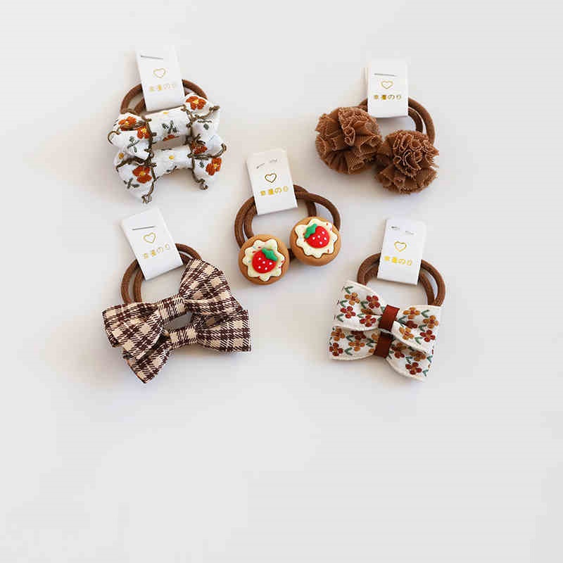 Bow Hair Ties, Set of 5