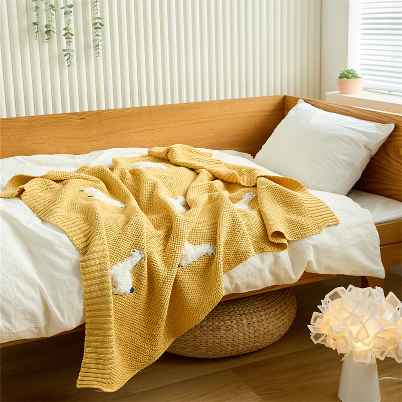 Embroidered Knit Blanket