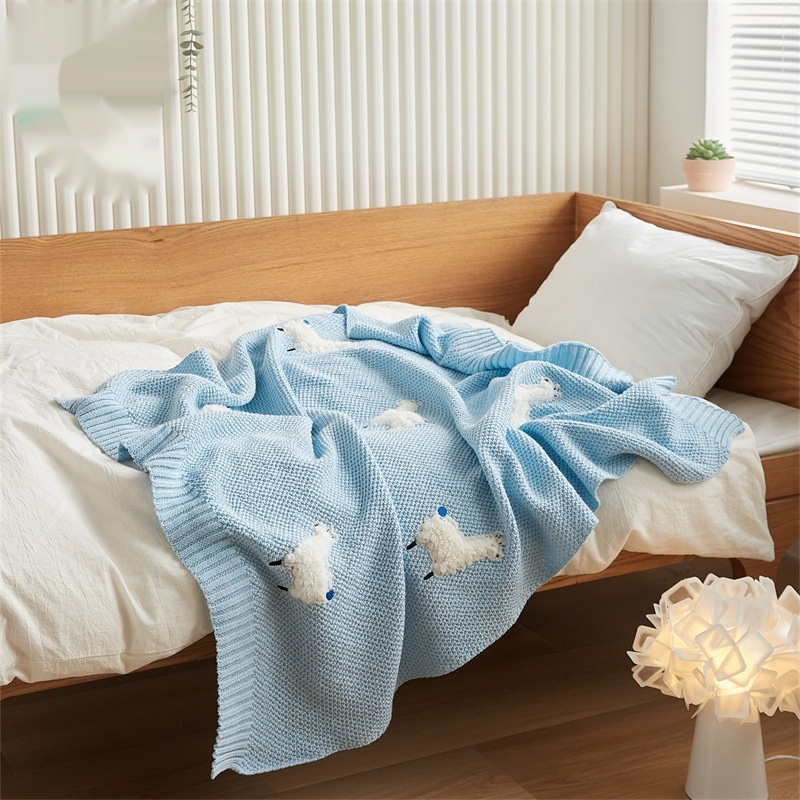 Embroidered Knit Blanket