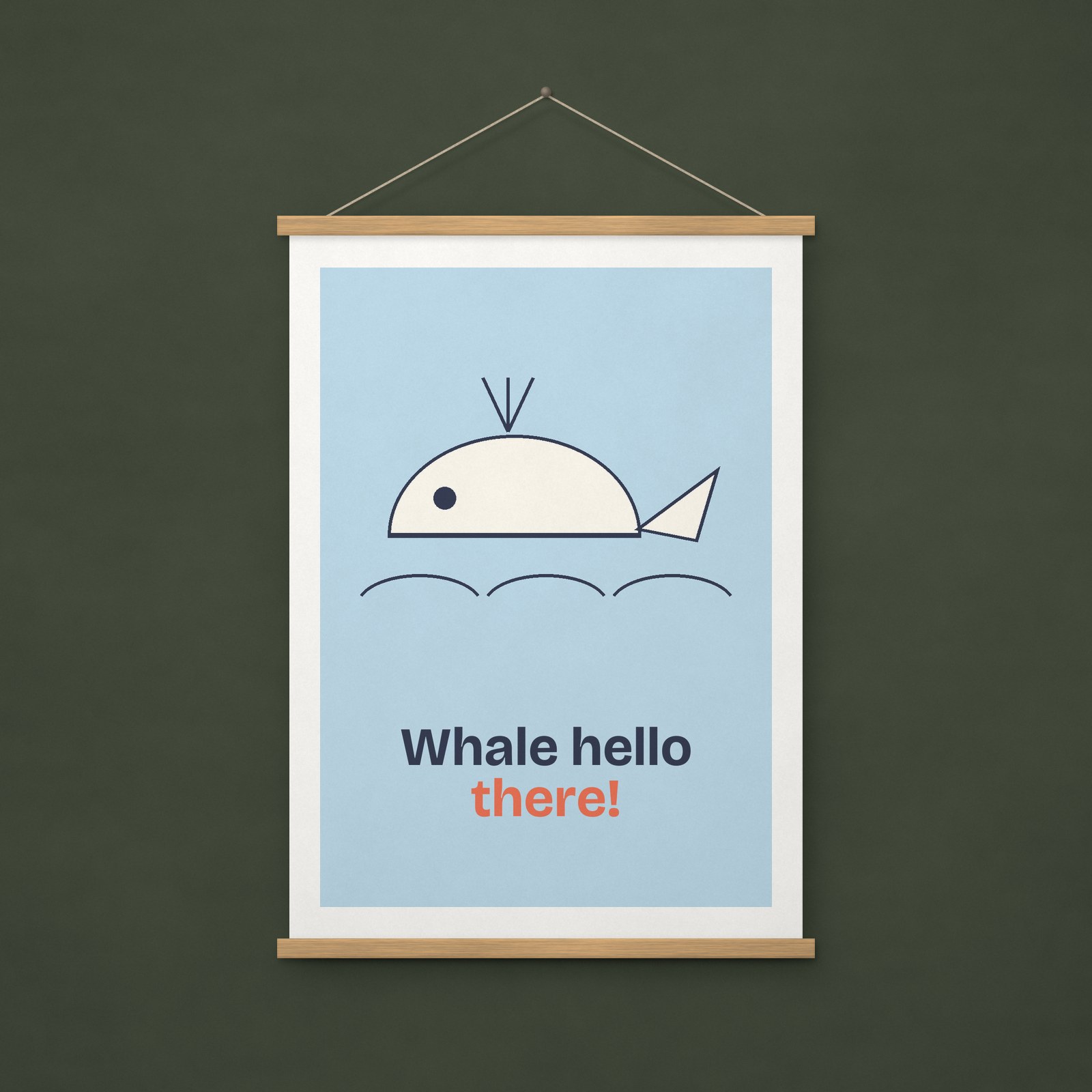 Hello Whale Print – A4