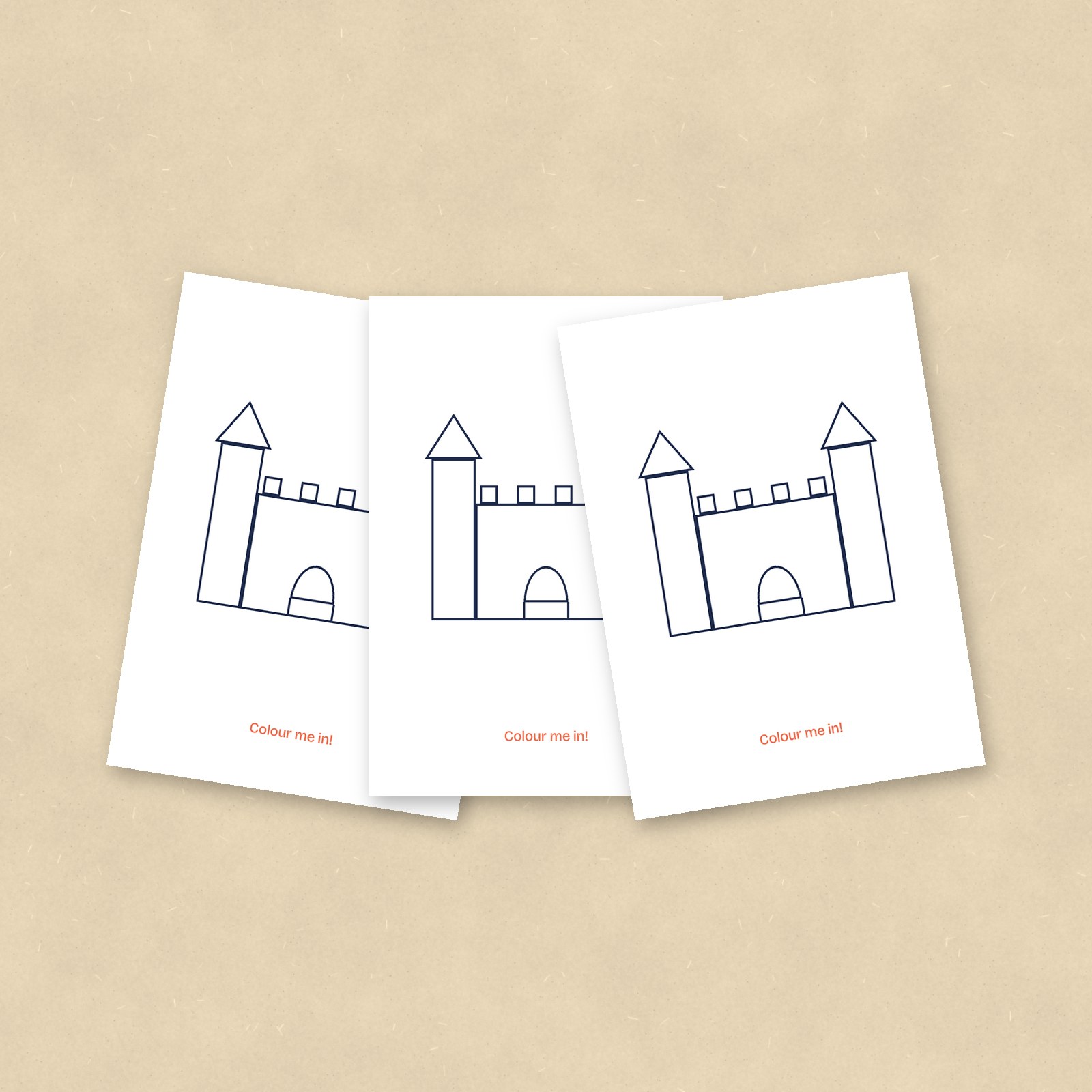 Colour-In Postcards, Castle, Set of 10