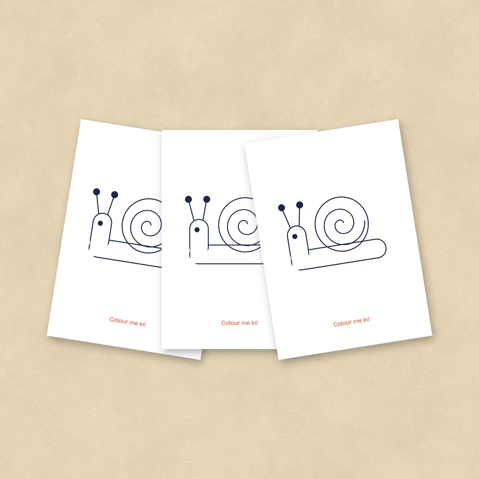Colour-In Postcards, Snail, Set of 10