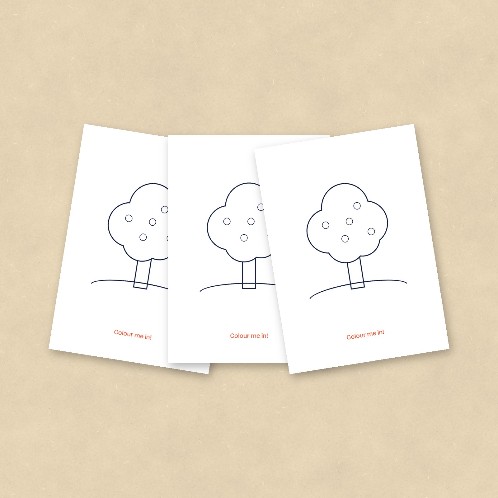 Colour-In Postcards, Tree, Set of 10