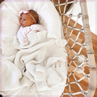 Ruffle Knit Baby Blanket