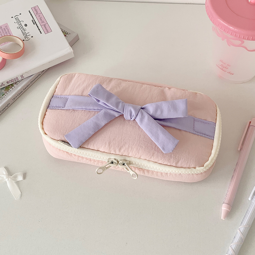 Soft Bow Pencil Case